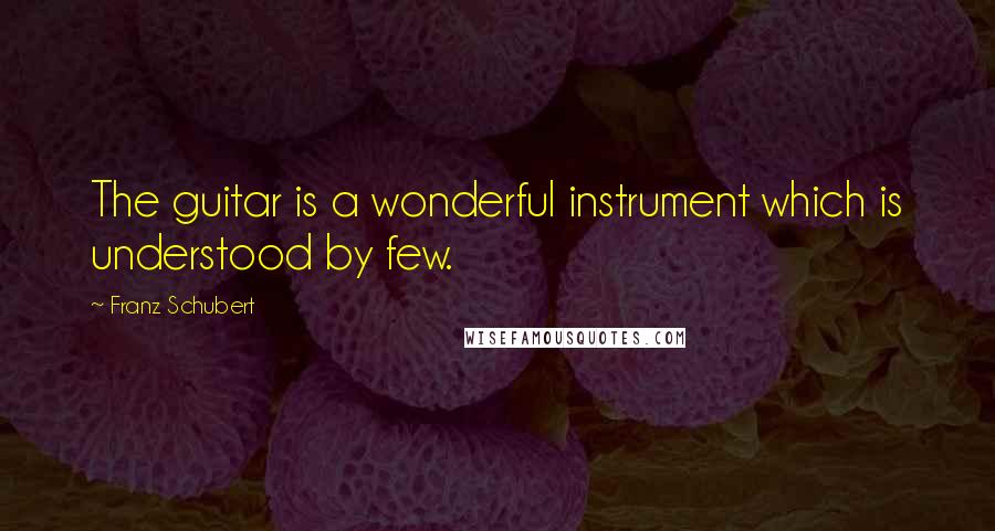 Franz Schubert Quotes: The guitar is a wonderful instrument which is understood by few.