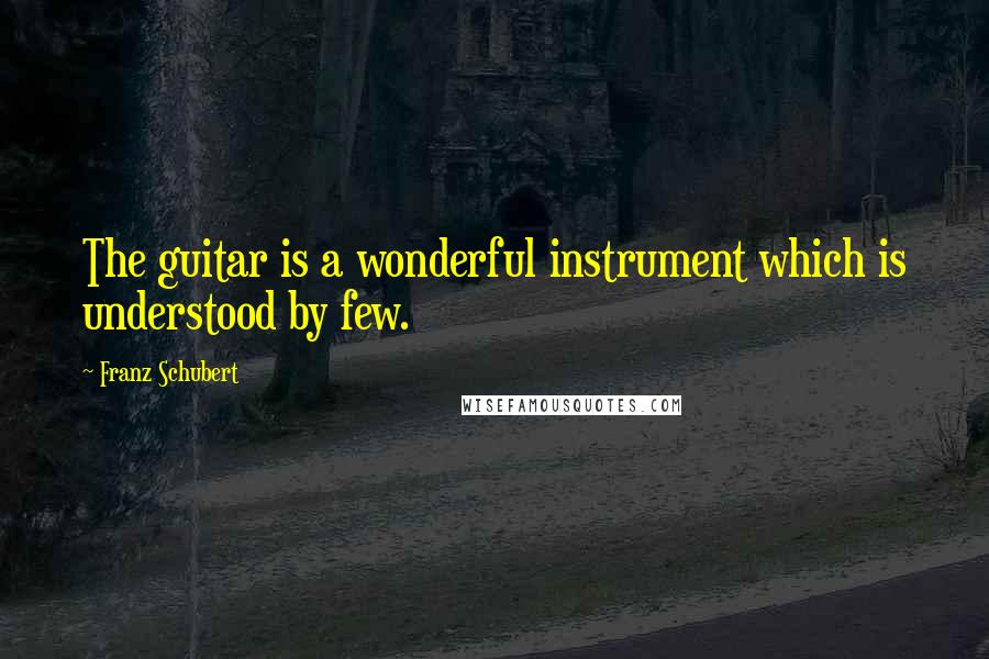 Franz Schubert Quotes: The guitar is a wonderful instrument which is understood by few.