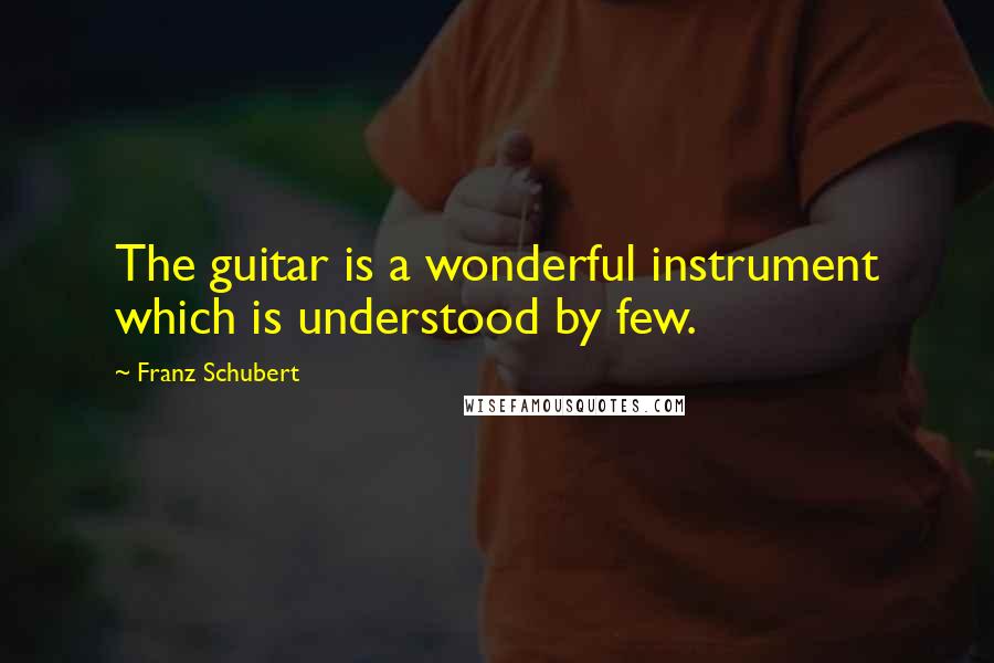 Franz Schubert Quotes: The guitar is a wonderful instrument which is understood by few.