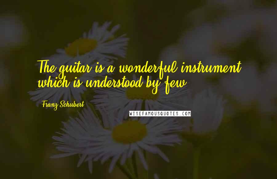 Franz Schubert Quotes: The guitar is a wonderful instrument which is understood by few.