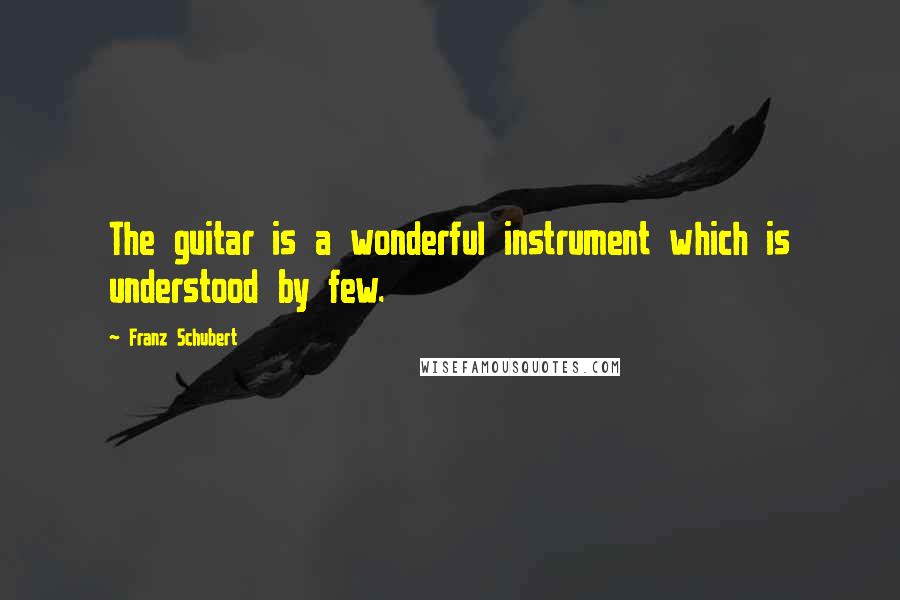 Franz Schubert Quotes: The guitar is a wonderful instrument which is understood by few.