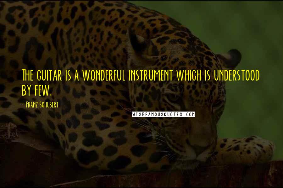 Franz Schubert Quotes: The guitar is a wonderful instrument which is understood by few.