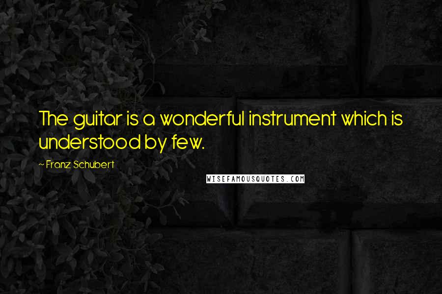 Franz Schubert Quotes: The guitar is a wonderful instrument which is understood by few.