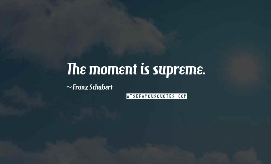 Franz Schubert Quotes: The moment is supreme.