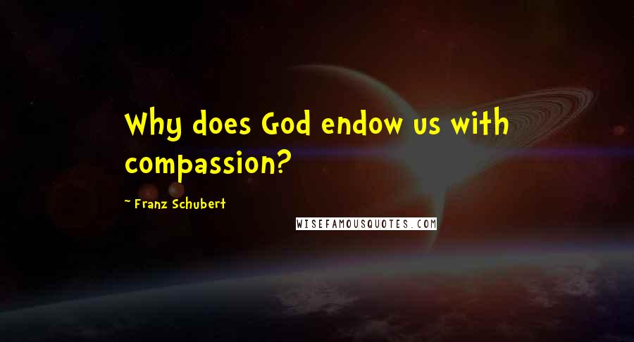 Franz Schubert Quotes: Why does God endow us with compassion?