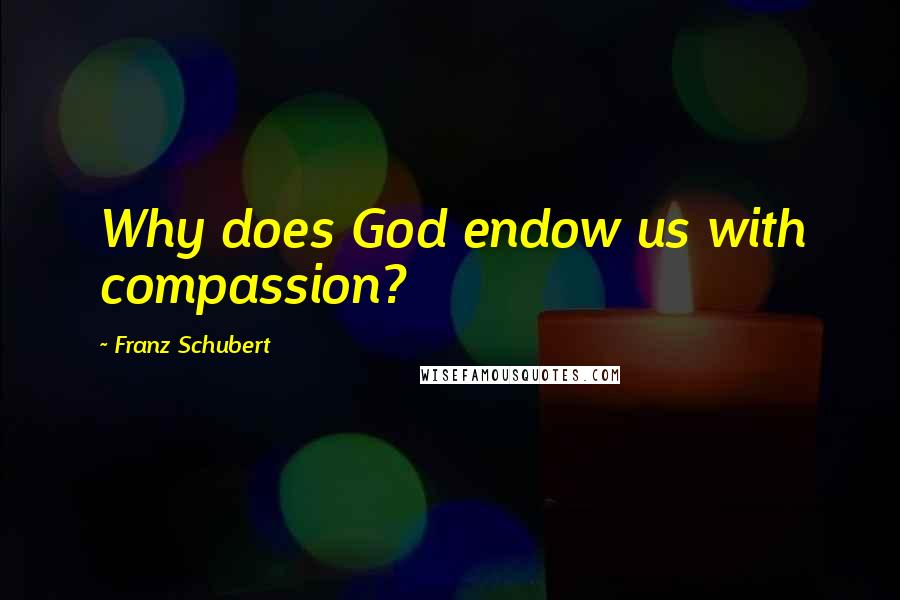 Franz Schubert Quotes: Why does God endow us with compassion?