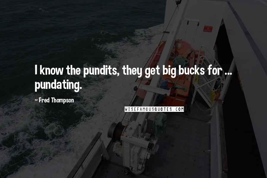 Fred Thompson Quotes: I know the pundits, they get big bucks for ... pundating.
