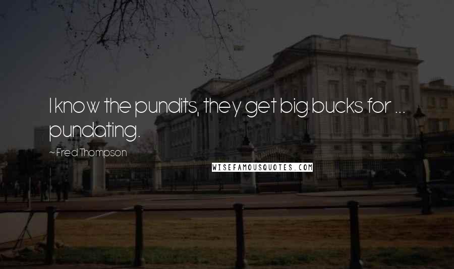 Fred Thompson Quotes: I know the pundits, they get big bucks for ... pundating.