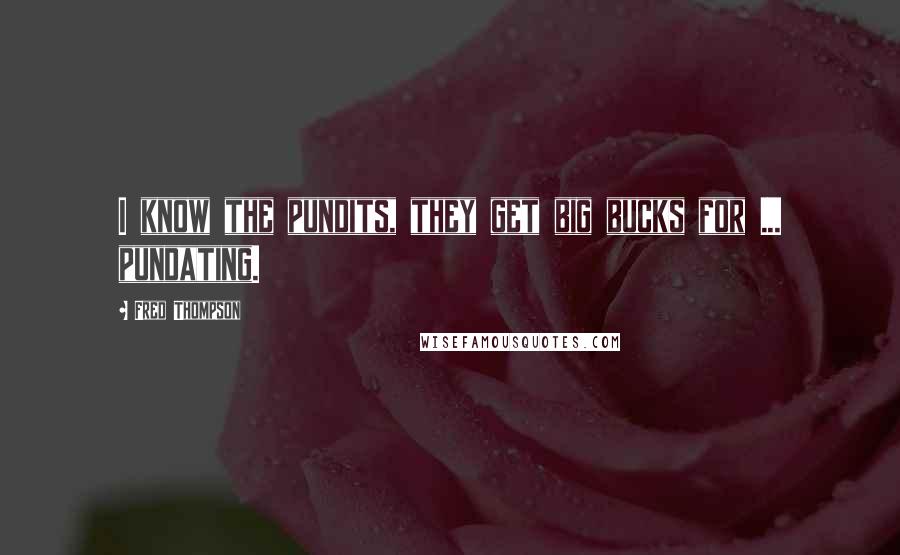 Fred Thompson Quotes: I know the pundits, they get big bucks for ... pundating.