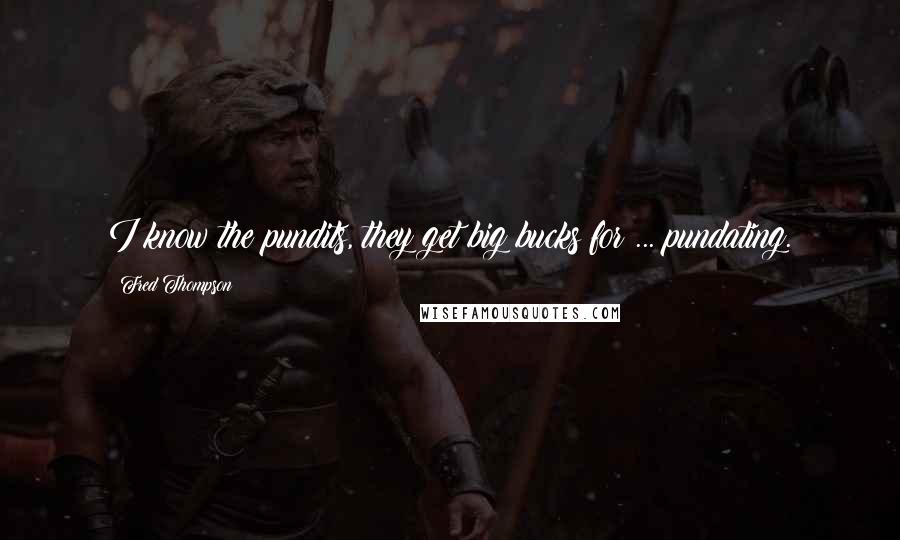 Fred Thompson Quotes: I know the pundits, they get big bucks for ... pundating.