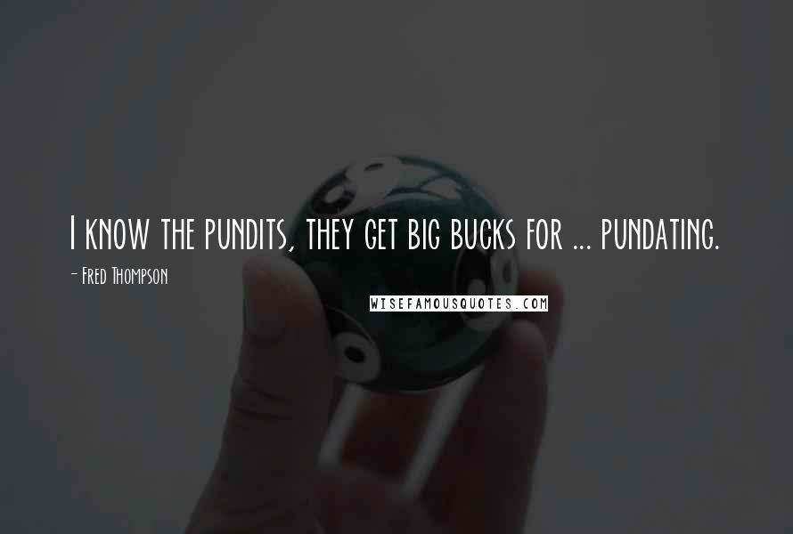 Fred Thompson Quotes: I know the pundits, they get big bucks for ... pundating.