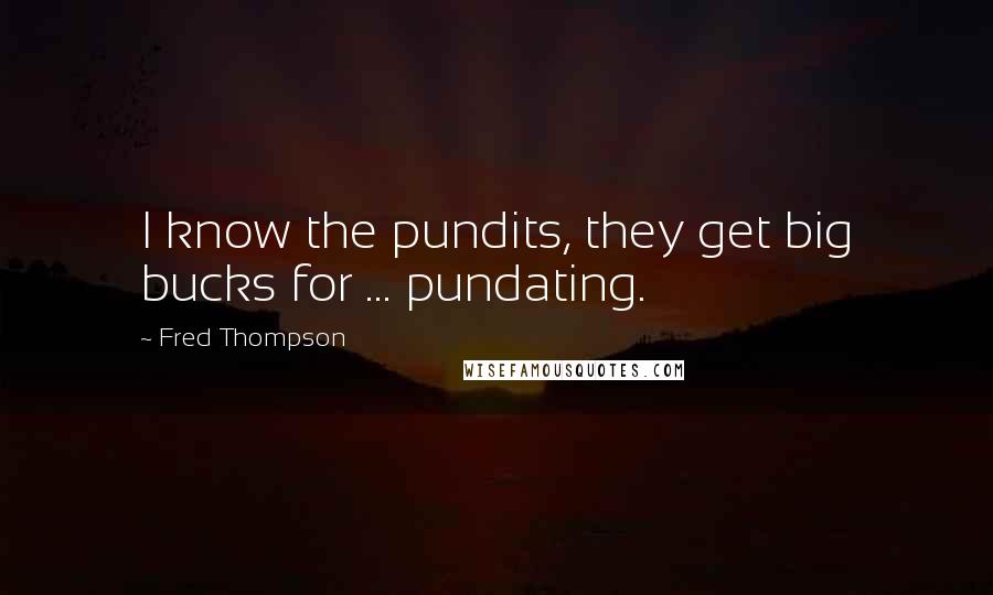 Fred Thompson Quotes: I know the pundits, they get big bucks for ... pundating.