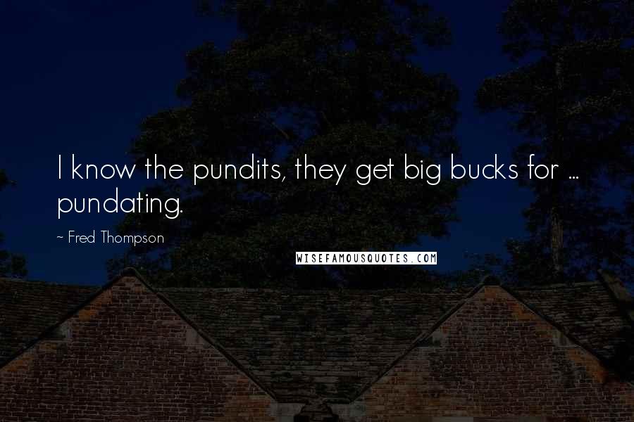Fred Thompson Quotes: I know the pundits, they get big bucks for ... pundating.