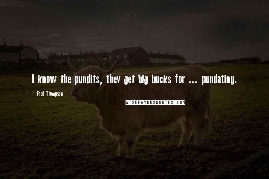 Fred Thompson Quotes: I know the pundits, they get big bucks for ... pundating.