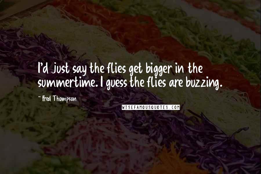 Fred Thompson Quotes: I'd just say the flies get bigger in the summertime. I guess the flies are buzzing.