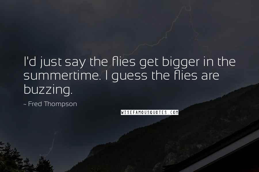 Fred Thompson Quotes: I'd just say the flies get bigger in the summertime. I guess the flies are buzzing.