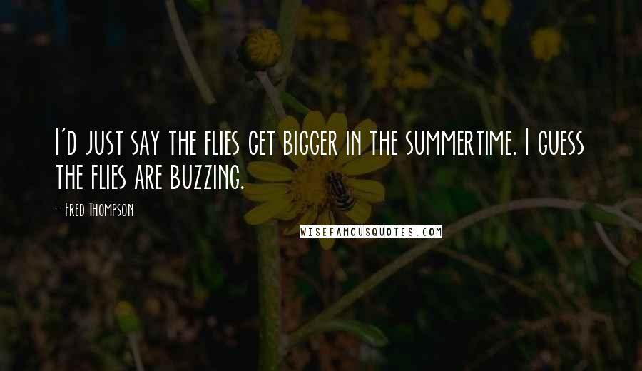 Fred Thompson Quotes: I'd just say the flies get bigger in the summertime. I guess the flies are buzzing.