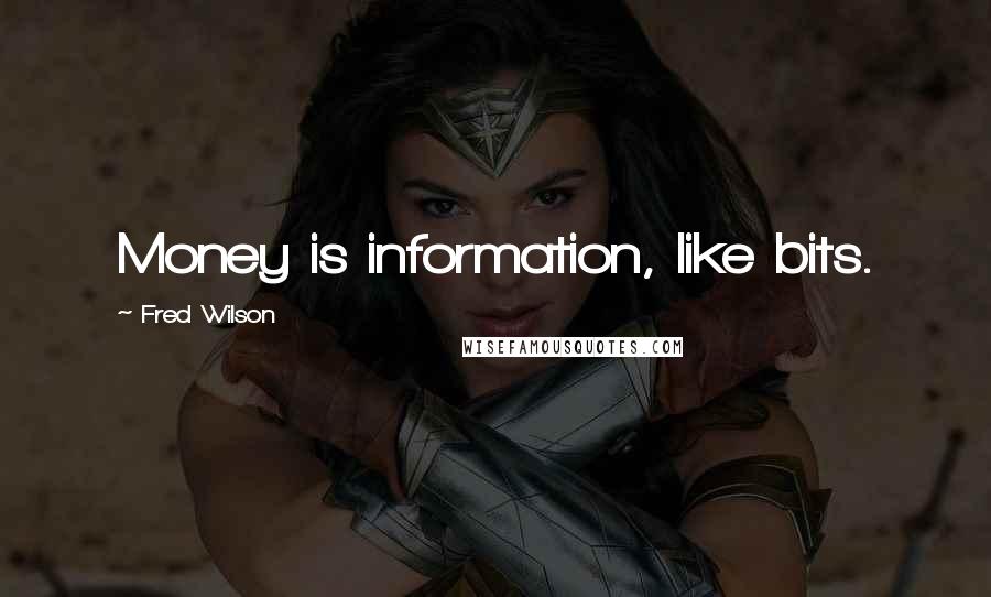 Fred Wilson Quotes: Money is information, like bits.