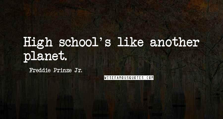 Freddie Prinze Jr. Quotes: High school's like another planet.