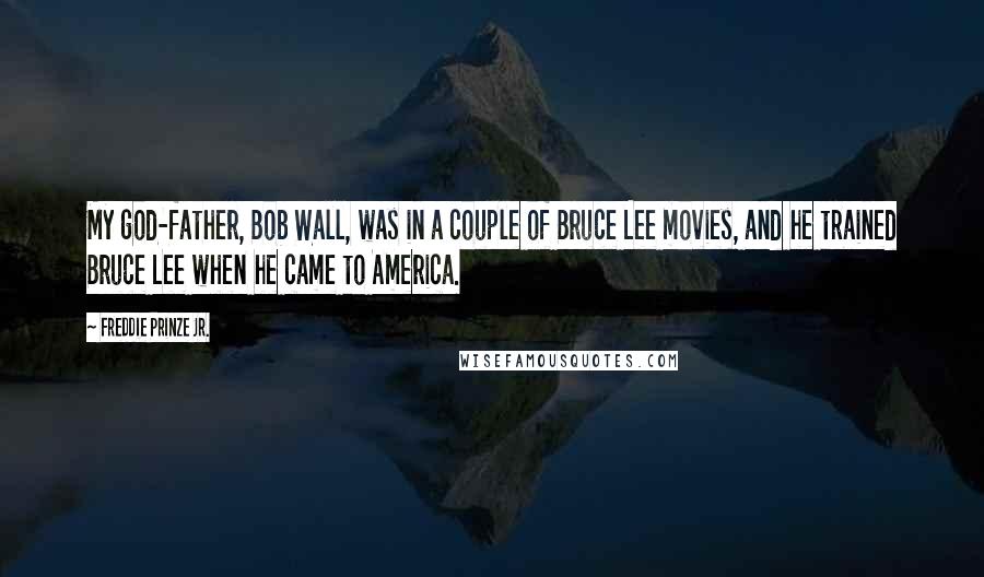 Freddie Prinze Jr. Quotes: My god-father, Bob Wall, was in a couple of Bruce Lee movies, and he trained Bruce Lee when he came to America.