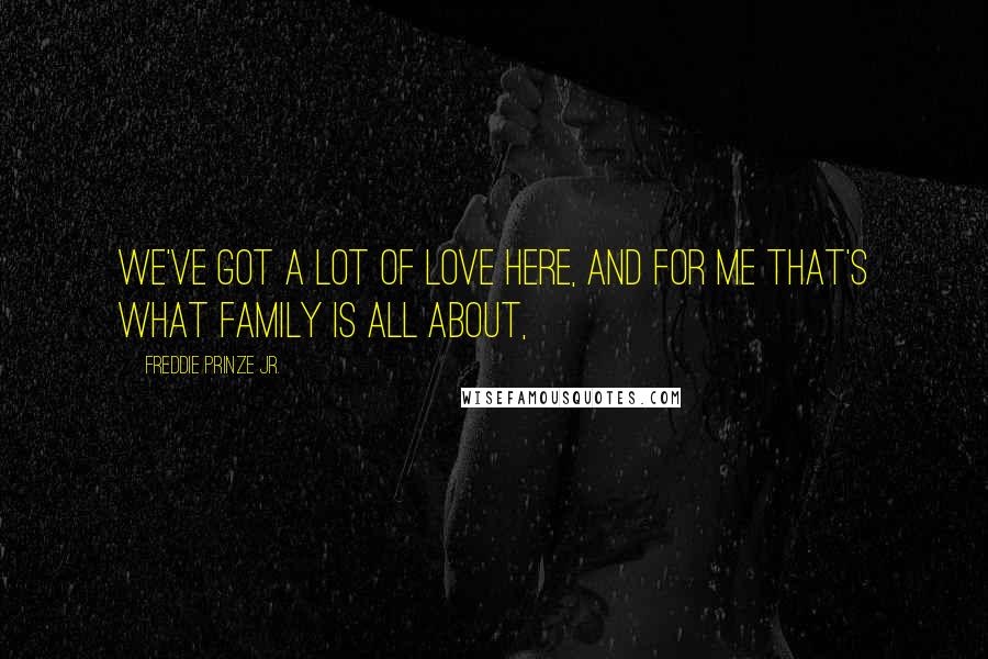 Freddie Prinze Jr. Quotes: We've got a lot of love here, and for me that's what family is all about,