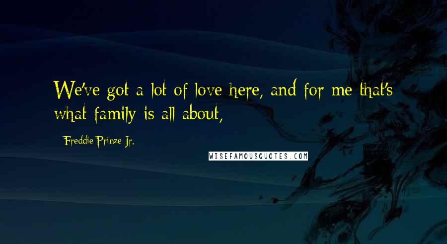 Freddie Prinze Jr. Quotes: We've got a lot of love here, and for me that's what family is all about,