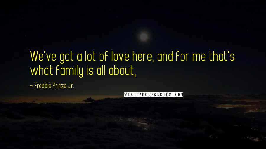 Freddie Prinze Jr. Quotes: We've got a lot of love here, and for me that's what family is all about,