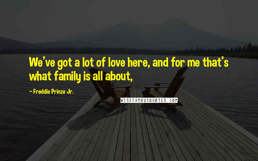 Freddie Prinze Jr. Quotes: We've got a lot of love here, and for me that's what family is all about,