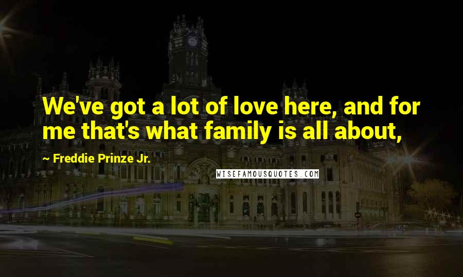 Freddie Prinze Jr. Quotes: We've got a lot of love here, and for me that's what family is all about,