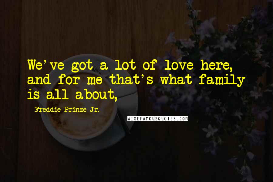 Freddie Prinze Jr. Quotes: We've got a lot of love here, and for me that's what family is all about,