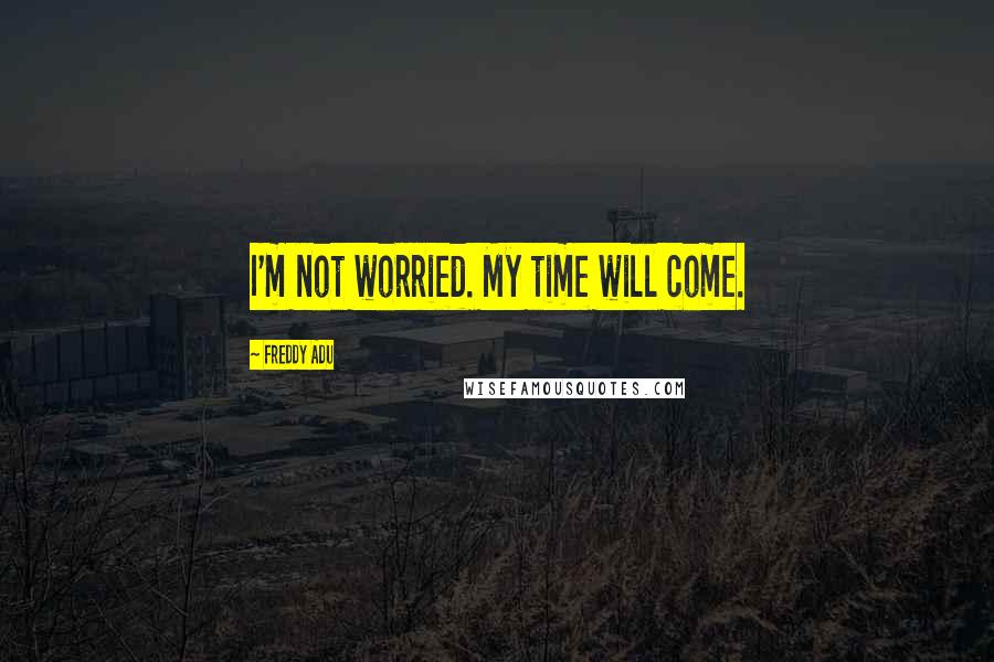 Freddy Adu Quotes: I'm not worried. My time will come.