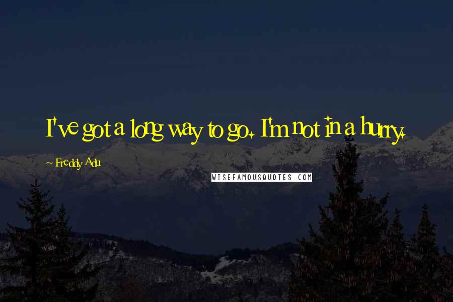 Freddy Adu Quotes: I've got a long way to go. I'm not in a hurry.