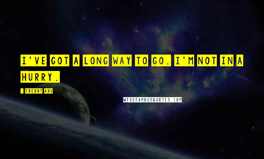 Freddy Adu Quotes: I've got a long way to go. I'm not in a hurry.