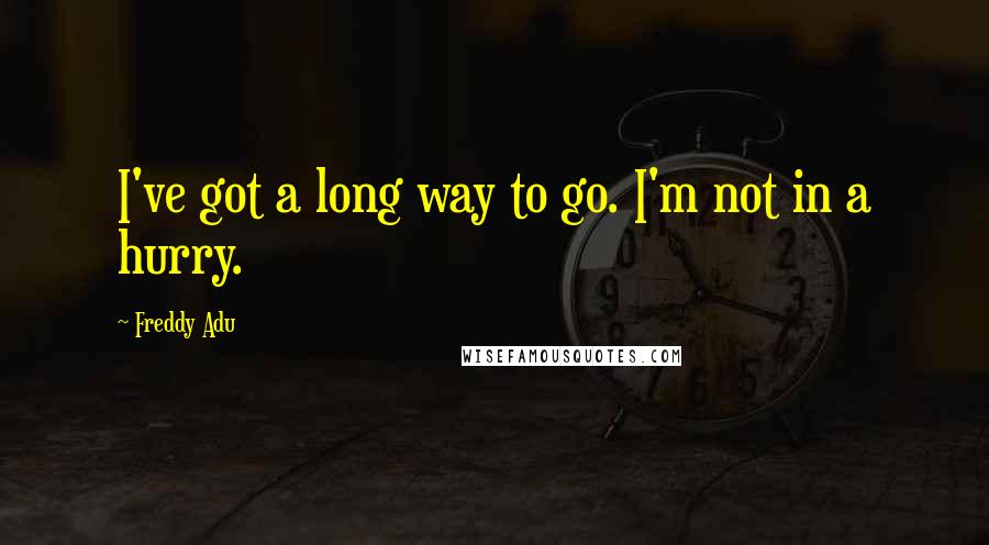 Freddy Adu Quotes: I've got a long way to go. I'm not in a hurry.