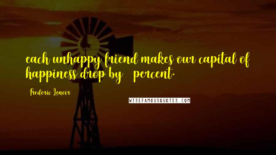 Frederic Lenoir Quotes: each unhappy friend makes our capital of happiness drop by 7 percent.