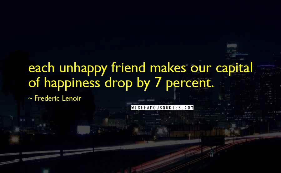 Frederic Lenoir Quotes: each unhappy friend makes our capital of happiness drop by 7 percent.