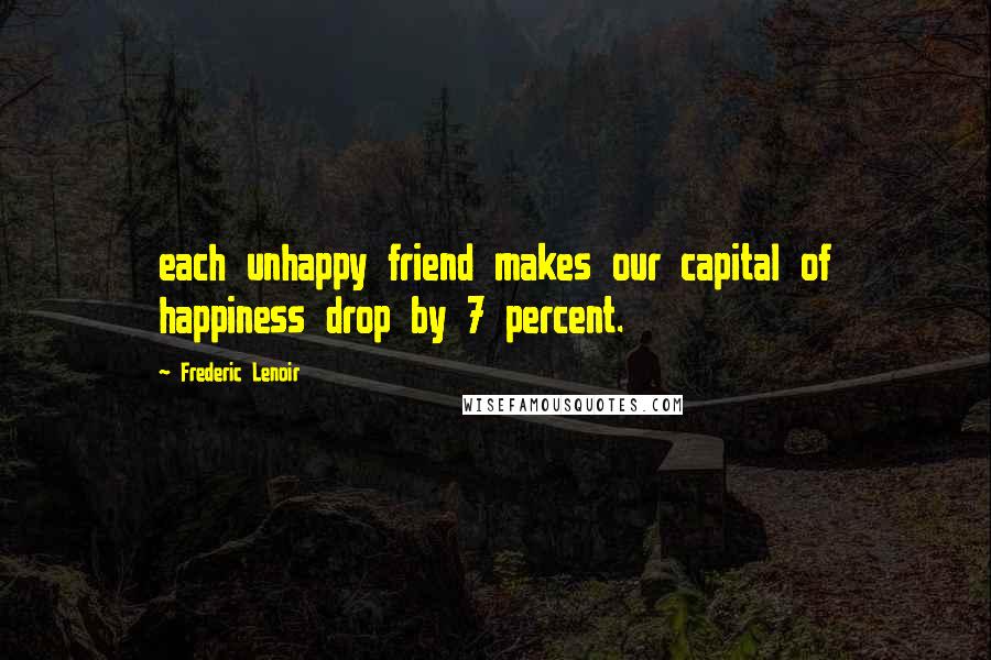 Frederic Lenoir Quotes: each unhappy friend makes our capital of happiness drop by 7 percent.