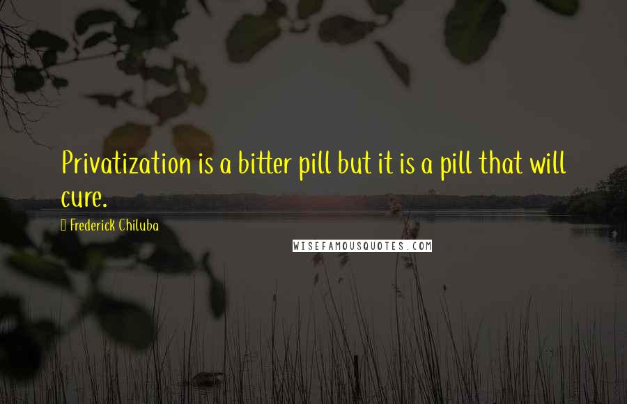 Frederick Chiluba Quotes: Privatization is a bitter pill but it is a pill that will cure.