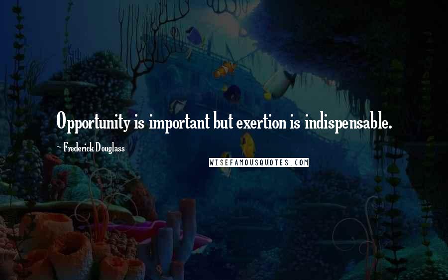 Frederick Douglass Quotes: Opportunity is important but exertion is indispensable.