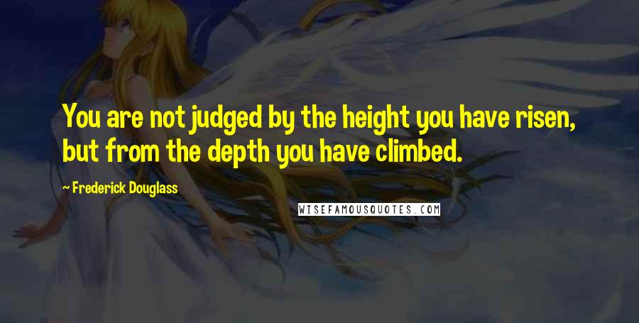 Frederick Douglass Quotes: You are not judged by the height you have risen, but from the depth you have climbed.