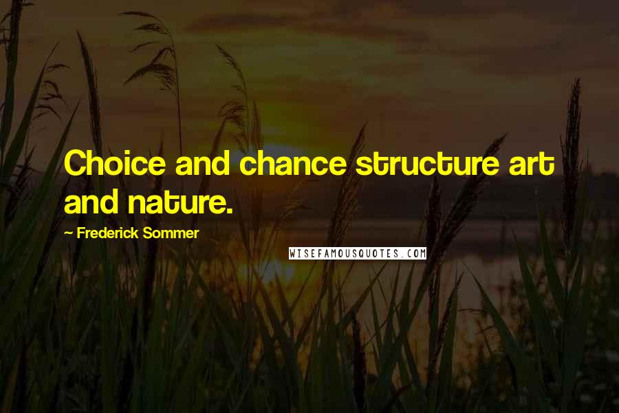 Frederick Sommer Quotes: Choice and chance structure art and nature.