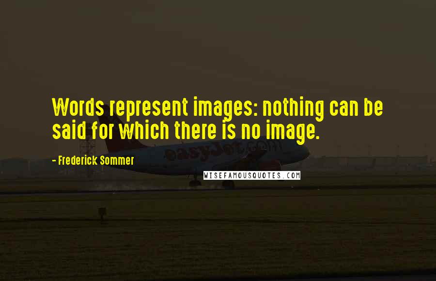 Frederick Sommer Quotes: Words represent images: nothing can be said for which there is no image.