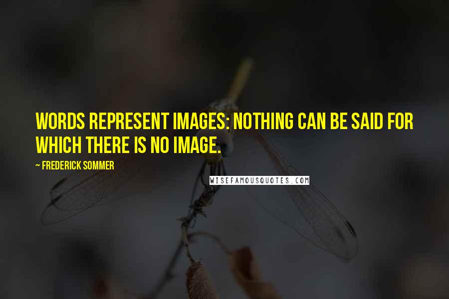 Frederick Sommer Quotes: Words represent images: nothing can be said for which there is no image.