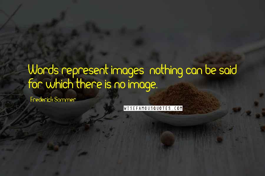 Frederick Sommer Quotes: Words represent images: nothing can be said for which there is no image.