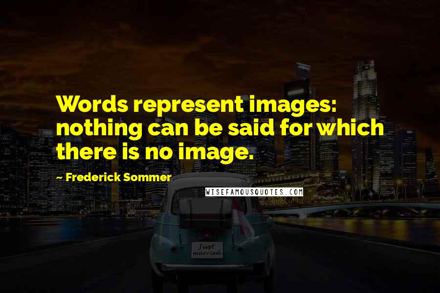 Frederick Sommer Quotes: Words represent images: nothing can be said for which there is no image.