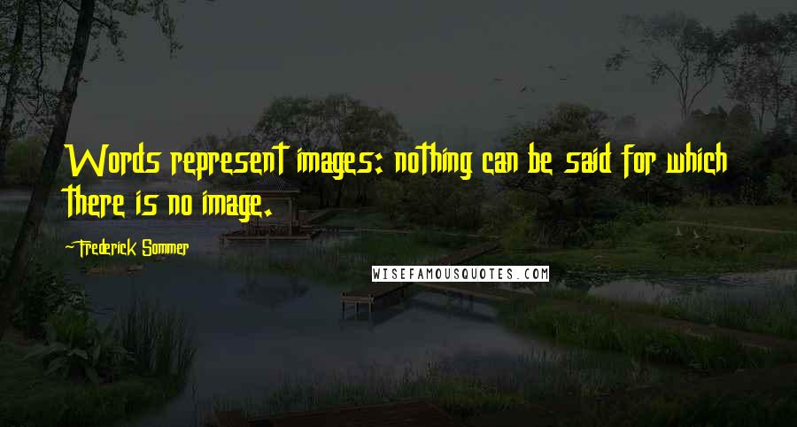 Frederick Sommer Quotes: Words represent images: nothing can be said for which there is no image.