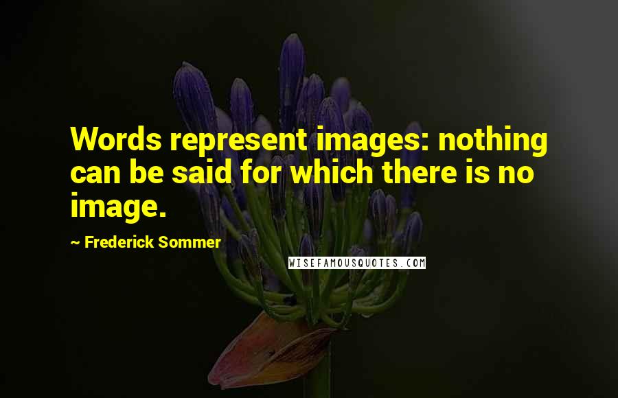 Frederick Sommer Quotes: Words represent images: nothing can be said for which there is no image.