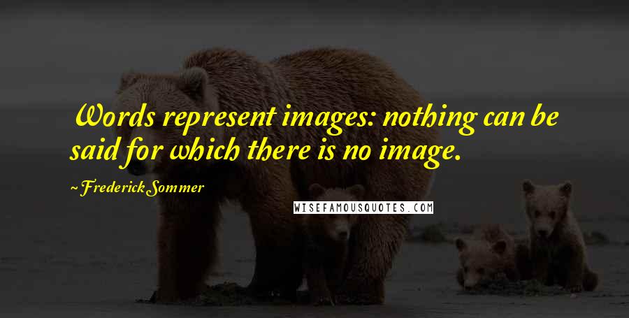 Frederick Sommer Quotes: Words represent images: nothing can be said for which there is no image.