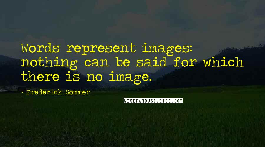 Frederick Sommer Quotes: Words represent images: nothing can be said for which there is no image.