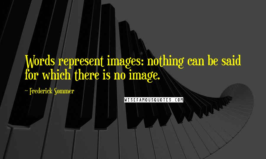Frederick Sommer Quotes: Words represent images: nothing can be said for which there is no image.
